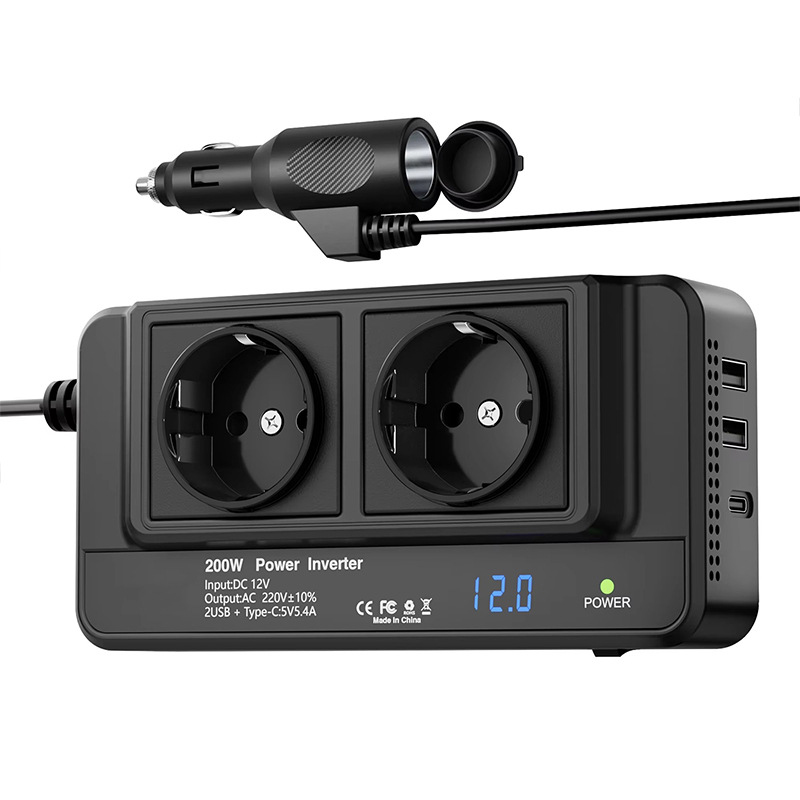 Outdoor Power Adapter Usb C - Inverter Mobil 200W, Adaptor Soket Mobil,