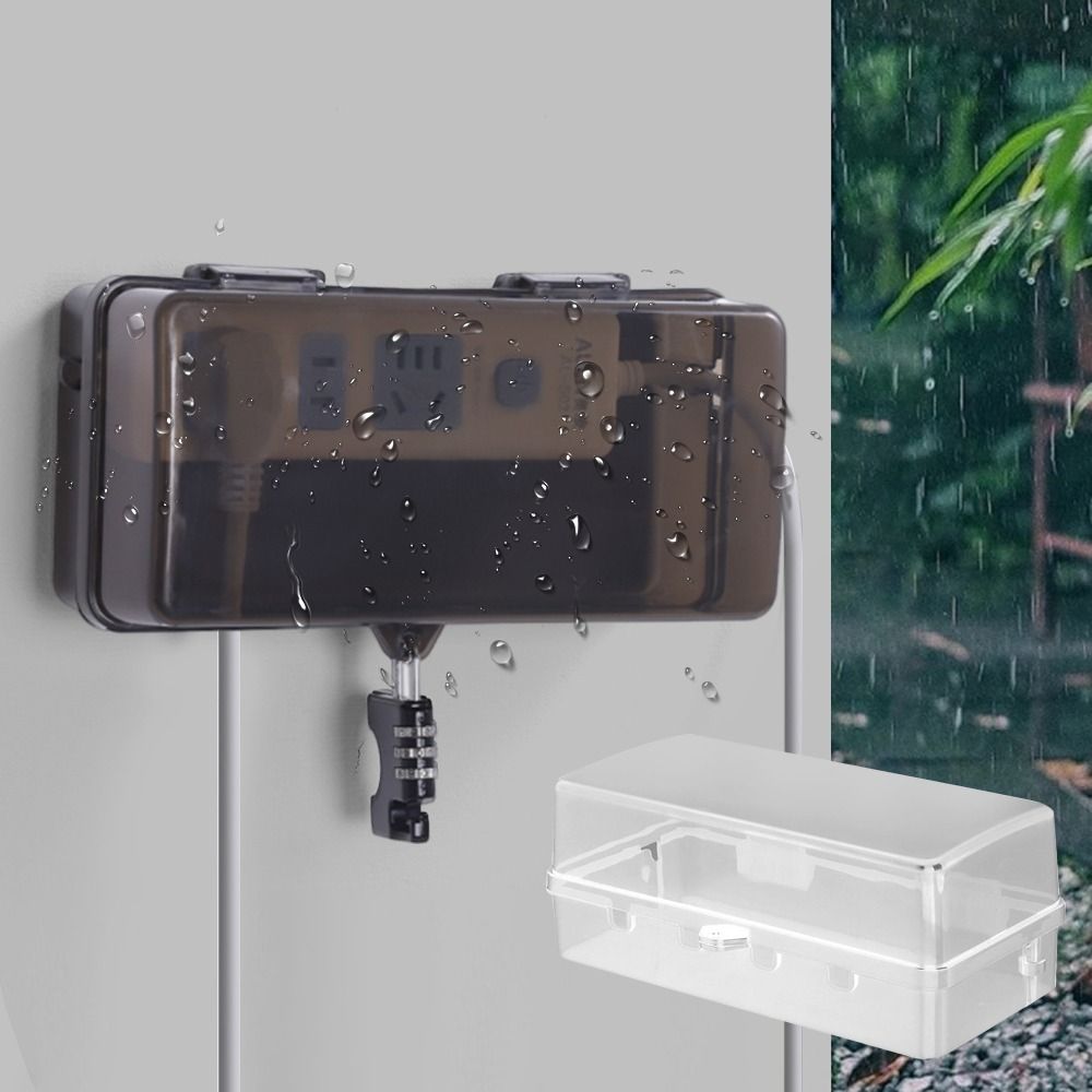 Outdoor Power Strip Weatherproof - Kotak Steker Plastik Tahan Lama Anti