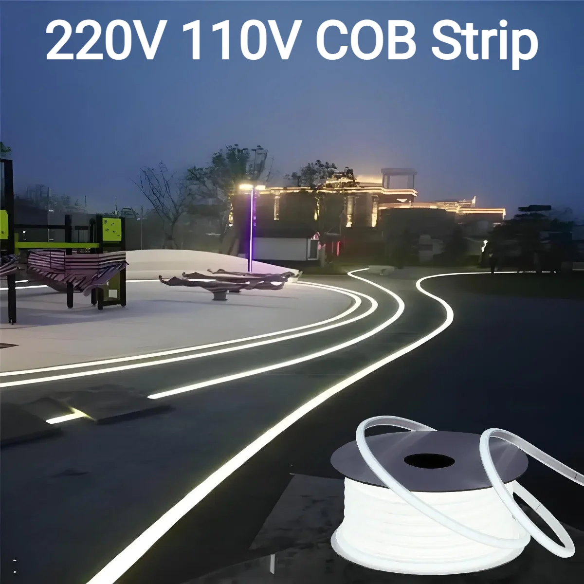 Lampu Strip LED COB Gel Siliko - Outdoor Power Strip Weatherproof ulasan dan harga