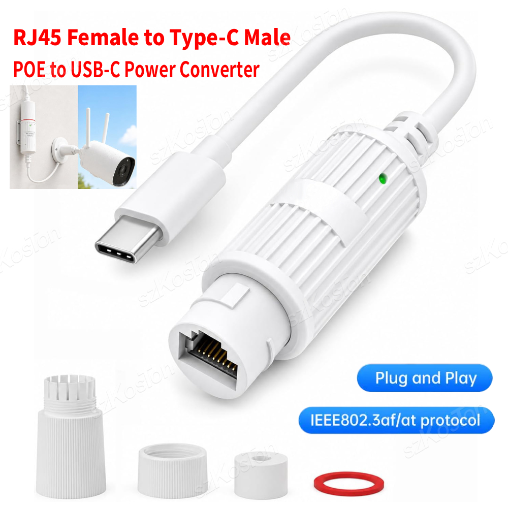 Konverter Daya POE ke USB-C RJ - Outdoor Power Adapter Usb C ulasan dan harga