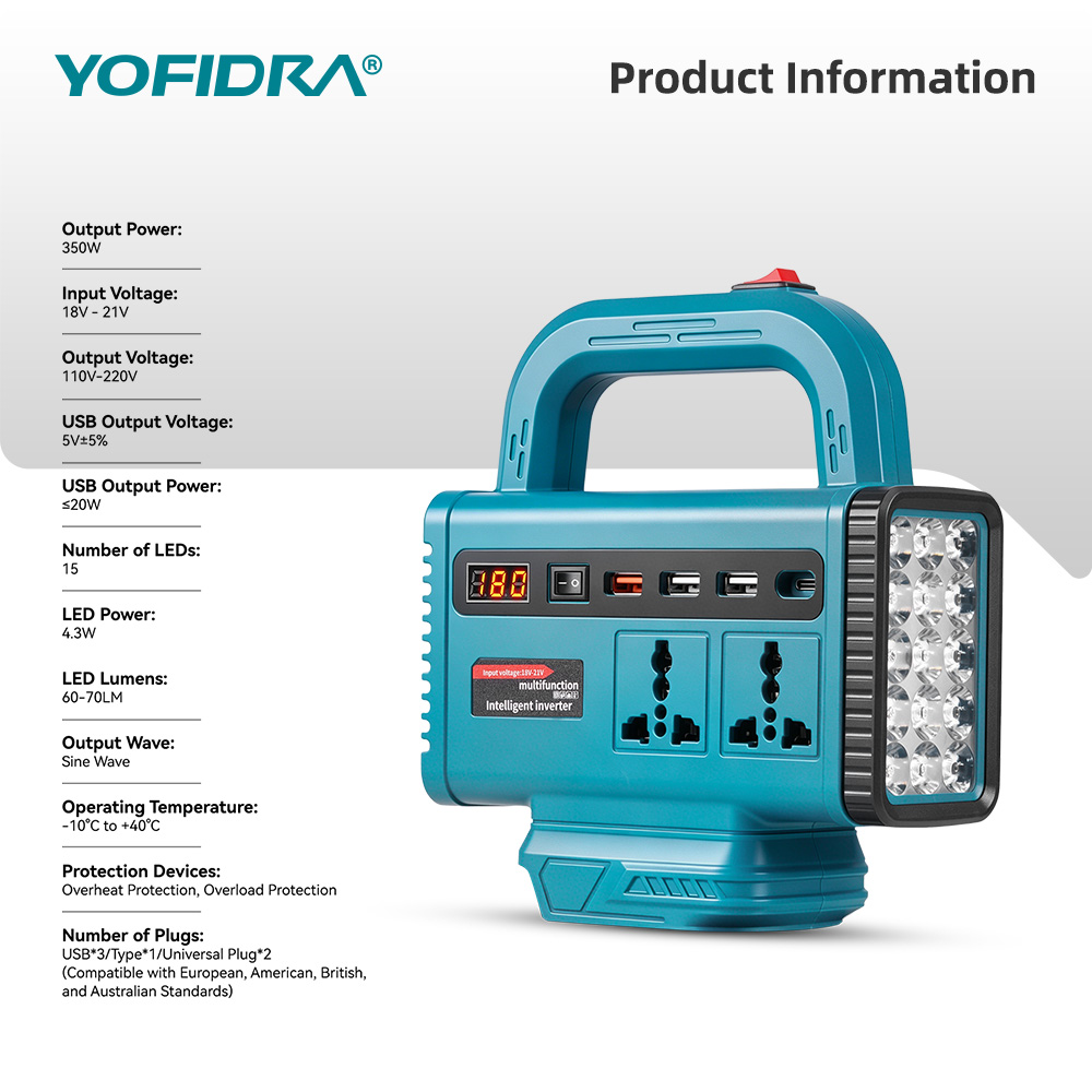 YOFIDRA 220V Inverter Daya Por - Ac Outdoor Power ulasan dan harga