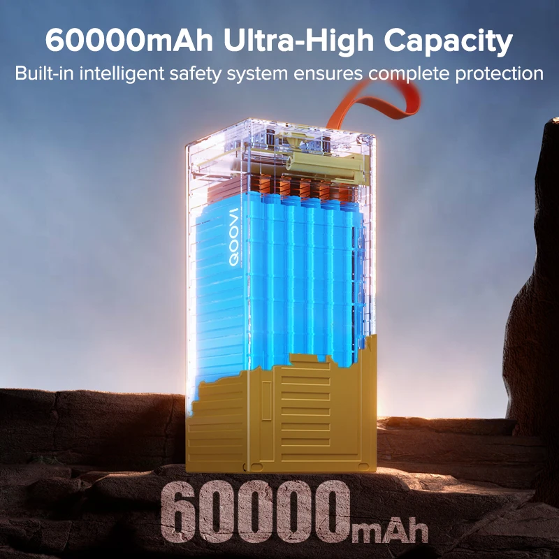 QOOVI 60000MAh Power Bank 22.5 - Outdoor Power Adapter Usb C ulasan dan harga