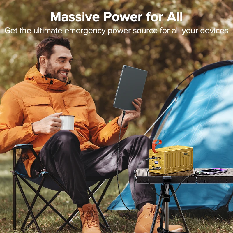 QOOVI 60000MAh Power Bank 22.5 - Outdoor Power Adapter Usb C ulasan dan harga